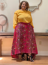 Load image into Gallery viewer, High Low Hem Red Wine Maxi Skirt (Plush Size)