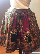 Load image into Gallery viewer, Pom Pom Dashiki Red Wine Skirt (Plush Size)