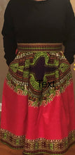 Load image into Gallery viewer, Sideway Dashiki Midi Skirt (Sassy Pink)