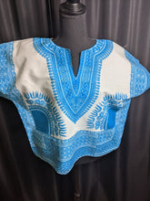 Load image into Gallery viewer, Turquoise and White Crop Dashiki (Medium)