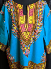 Load image into Gallery viewer, Deep Green Turquoise Dashiki Dress (Plush Size)