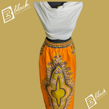 Load image into Gallery viewer, Orange Dashiki Maxi Skirt (Plush Size)