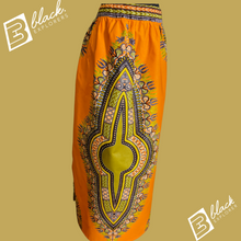 Load image into Gallery viewer, Orange Dashiki Maxi Skirt (Plush Size)