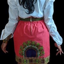 Load image into Gallery viewer, Sideway Dashiki Midi Skirt (Sassy Pink)