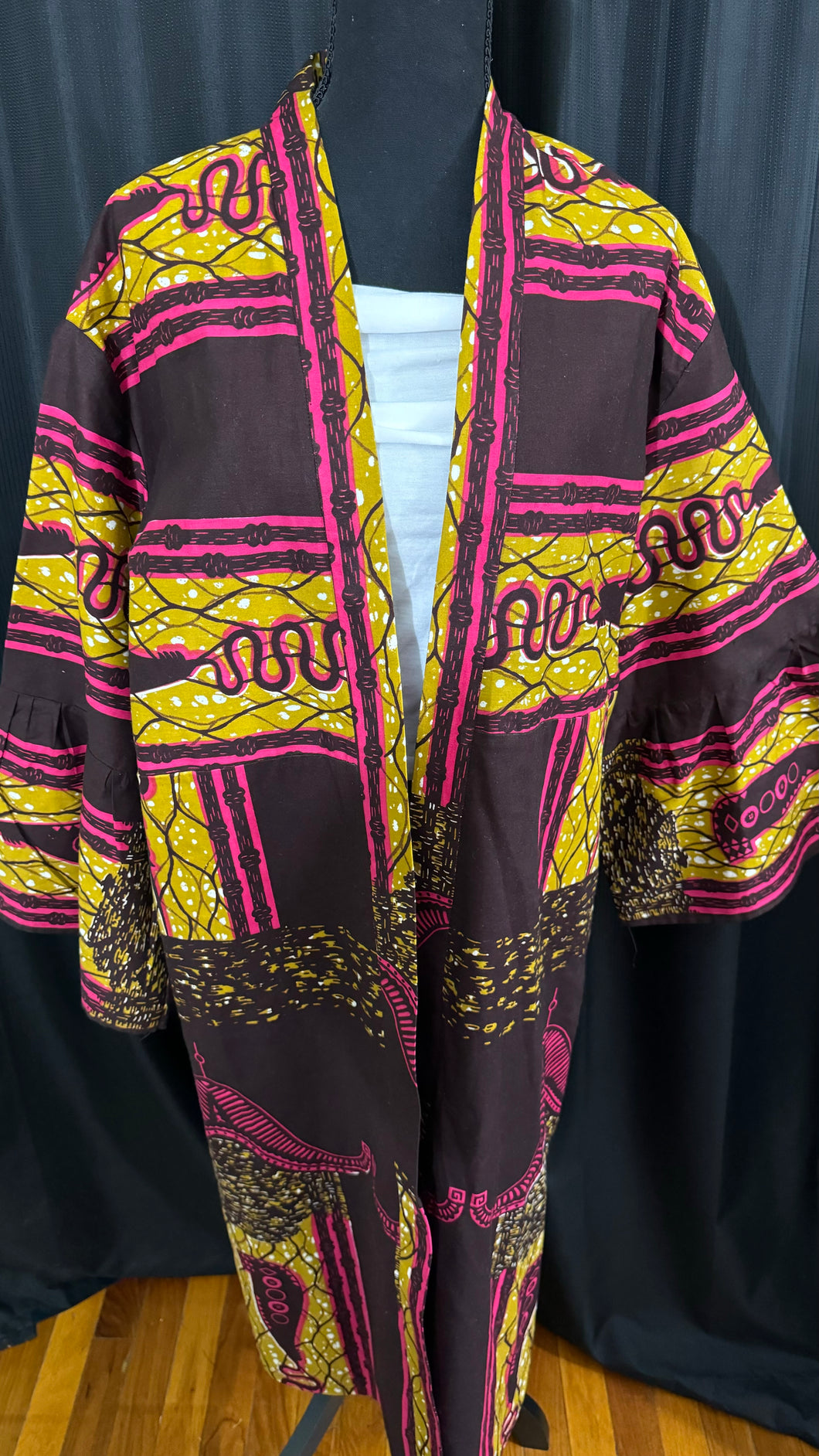 The Hot Pink and Brown Kimono