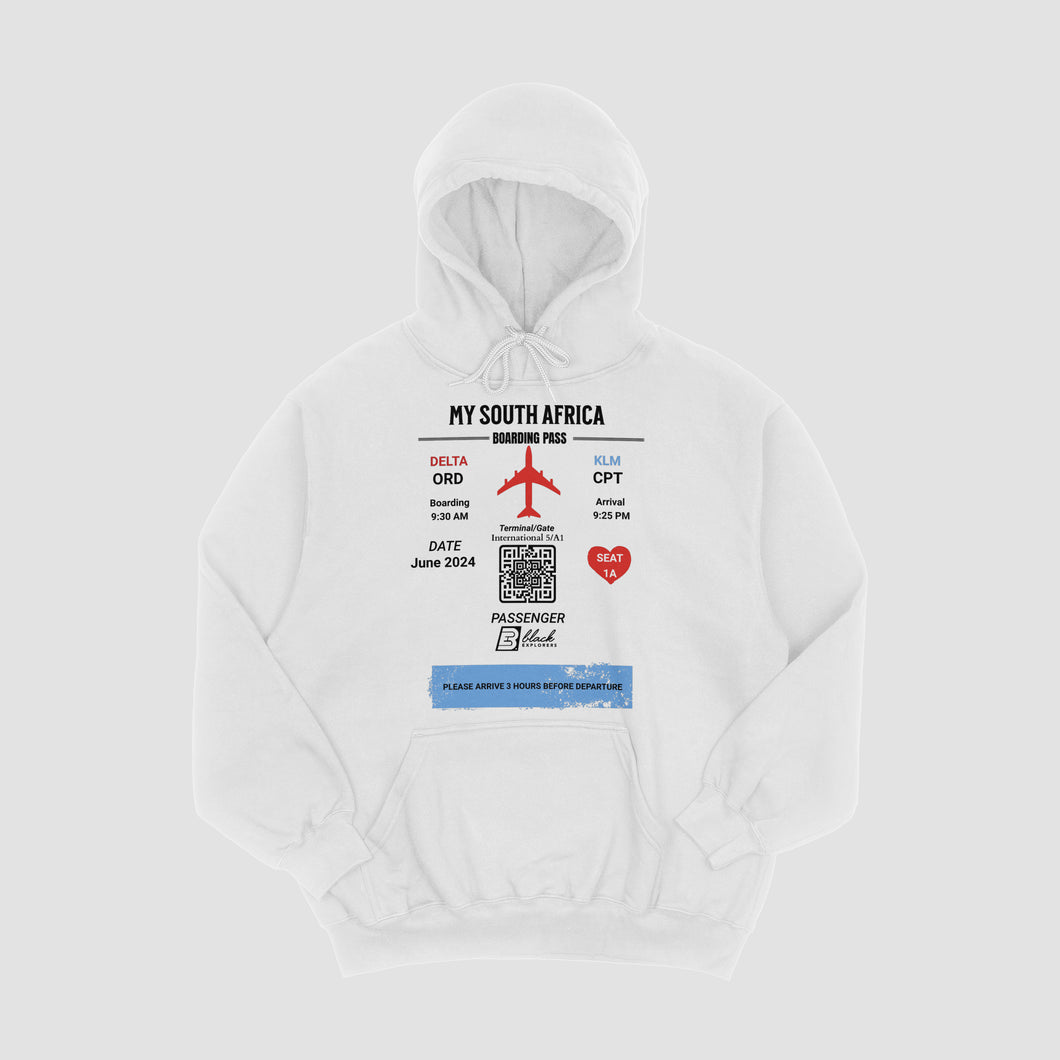 My South Africa Boarding Pass Hooded Sweatshirt