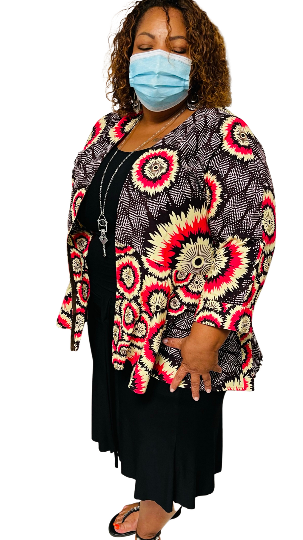 Starburst Hi-Low Kimono Jacket (Plush Size)