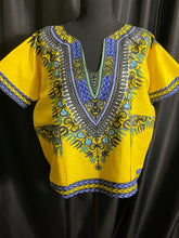 Load image into Gallery viewer, Yellow and Blue Dashiki Top (Medium)
