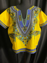 Load image into Gallery viewer, Yellow and Blue Dashiki Top (Medium)
