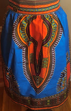 Load image into Gallery viewer, Pom Pom Dashiki Vibrant Blue Skirt (Plush Size)
