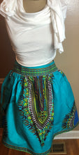 Load image into Gallery viewer, Pom Pom Dashiki Turquoise Skirt (Not Lined)
