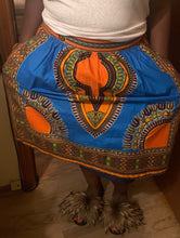 Load image into Gallery viewer, Pom Pom Dashiki Vibrant Blue Skirt (Plush Size)
