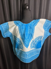 Load image into Gallery viewer, Turquoise and White Crop Dashiki (Medium)
