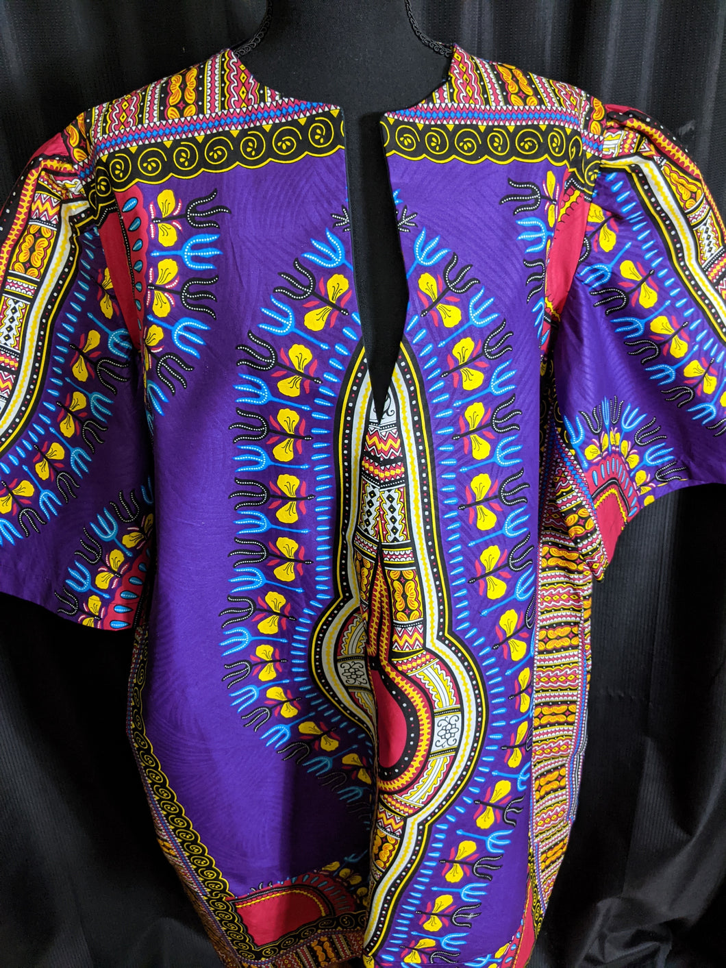 Dark Purple Dashiki Dress (Plush Size)