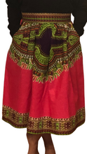 Load image into Gallery viewer, Sideway Dashiki Midi Skirt (Sassy Pink)
