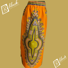 Load image into Gallery viewer, Orange Dashiki Maxi Skirt (Plush Size)
