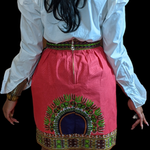 Load image into Gallery viewer, Sideway Dashiki Midi Skirt (Sassy Pink)
